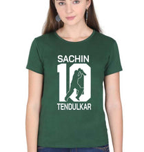 Load image into Gallery viewer, Sachin Tendulkar T-Shirt for Women-Dark Green-Ektarfa.online
