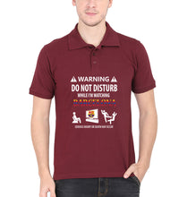 Load image into Gallery viewer, Warning FCB Polo T-Shirt for Men-Maroon-Ektarfa.online
