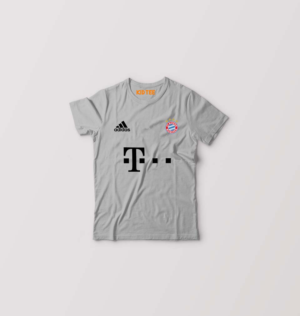 FC Bayern Munich 2021-22 Kids T-Shirt for Boy/Girl-Grey-Ektarfa.online