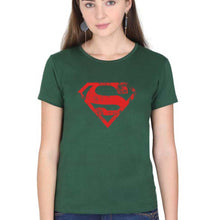 Load image into Gallery viewer, Superman Superhero T-Shirt for Women-Dark Green-Ektarfa.online
