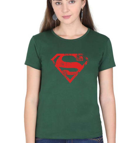 Superman Superhero T-Shirt for Women-Dark Green-Ektarfa.online