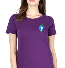 Load image into Gallery viewer, Brazil Football T-Shirt for Women-Purple-Ektarfa.online
