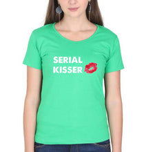 Load image into Gallery viewer, Serial Kisser T-Shirt for Women-flag green-Ektarfa.online
