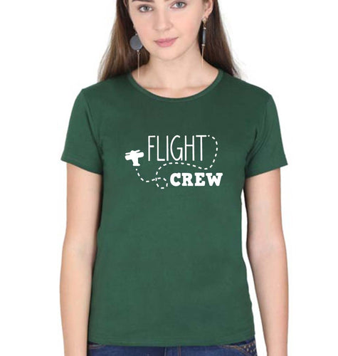 Flight Crew T-Shirt for Women-Dark Green-Ektarfa.online