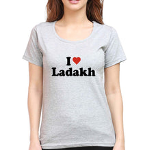 Load image into Gallery viewer, I Love Ladakh T-Shirt for Women-Grey Melange-Ektarfa.online
