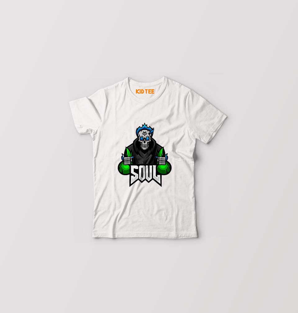 Battlegrounds Mobile India (BGMI) Soul Esport Kids T-Shirt for Boy/Girl-White-Ektarfa.online