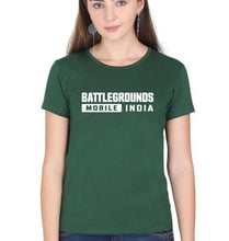 Load image into Gallery viewer, Battlegrounds Mobile India (BGMI) T-Shirt for Women-Dark Green-Ektarfa.online
