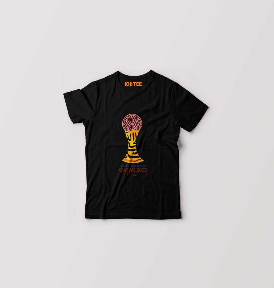 FIFA World Cup Qatar 2022 Kids T-Shirt for Boy/Girl-Black-Ektarfa.online