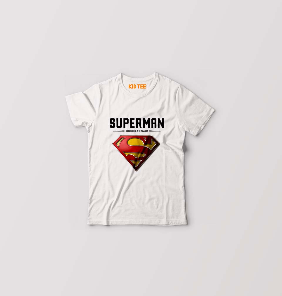 Superman Superhero Kids T-Shirt for Boy/Girl-White-Ektarfa.online