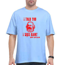 Load image into Gallery viewer, Karl Marx Oversized T-Shirt for Men-Baby Blue-Ektarfa.online
