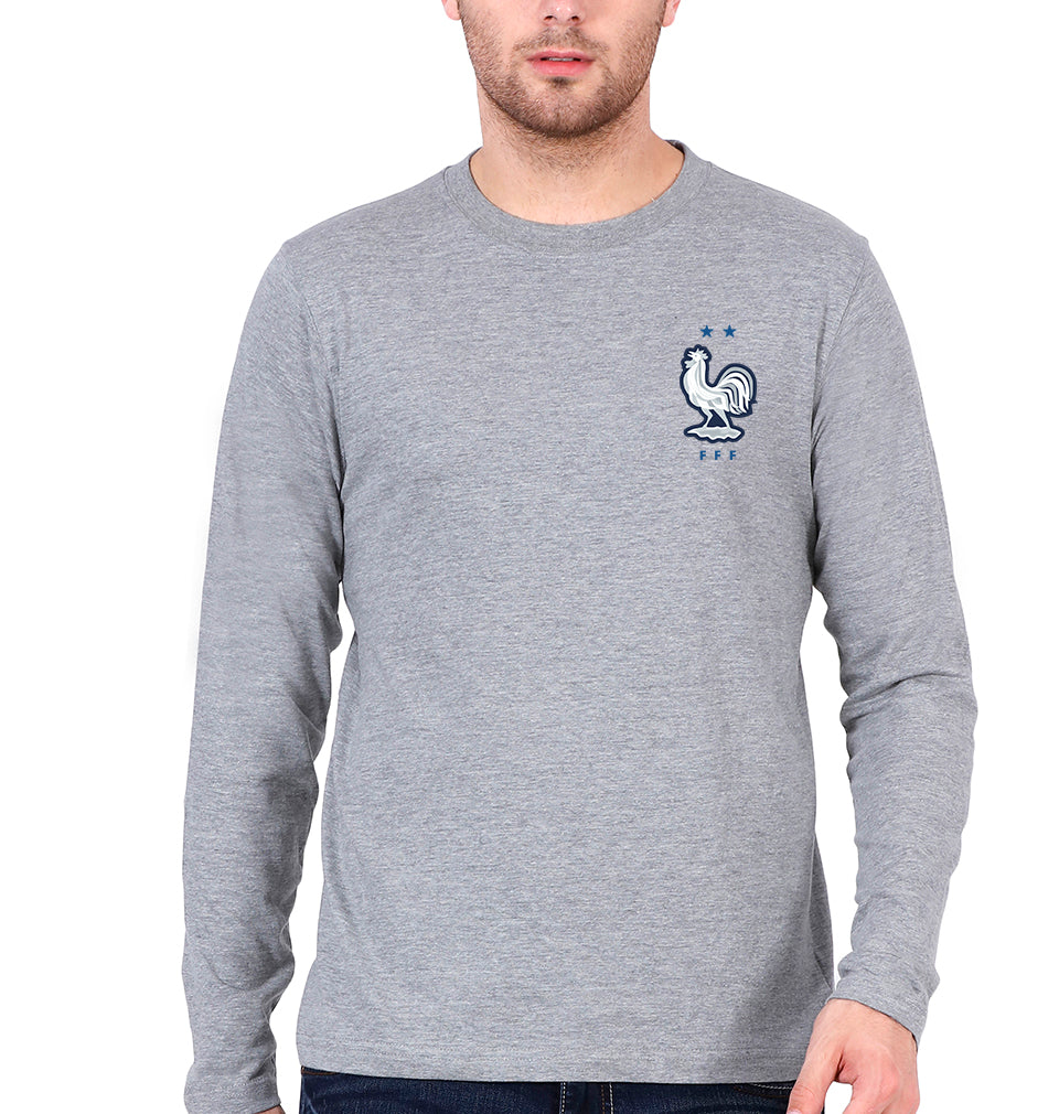 France Football Full Sleeves T-Shirt for Men-Grey Melange-Ektarfa.online