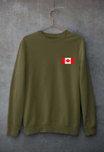Load image into Gallery viewer, Canada Flag Unisex Sweatshirt for Men/Women-Olive Green-Ektarfa.online
