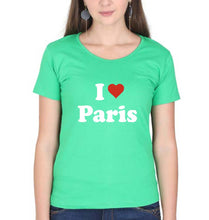 Load image into Gallery viewer, I Love Paris T-Shirt for Women-flag green-Ektarfa.online
