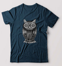 Load image into Gallery viewer, Owl T-Shirt for Men-Petrol Blue-Ektarfa.online
