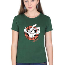 Load image into Gallery viewer, Domrebel Bunny T-Shirt for Women-Dark Green-Ektarfa.online
