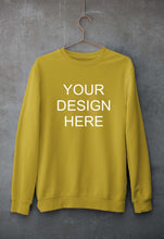 Load image into Gallery viewer, Customized-Custom-Personalized Unisex Sweatshirt for Men/Women-S(40 Inches)-Mustard Yellow-Ektarfa.co.in
