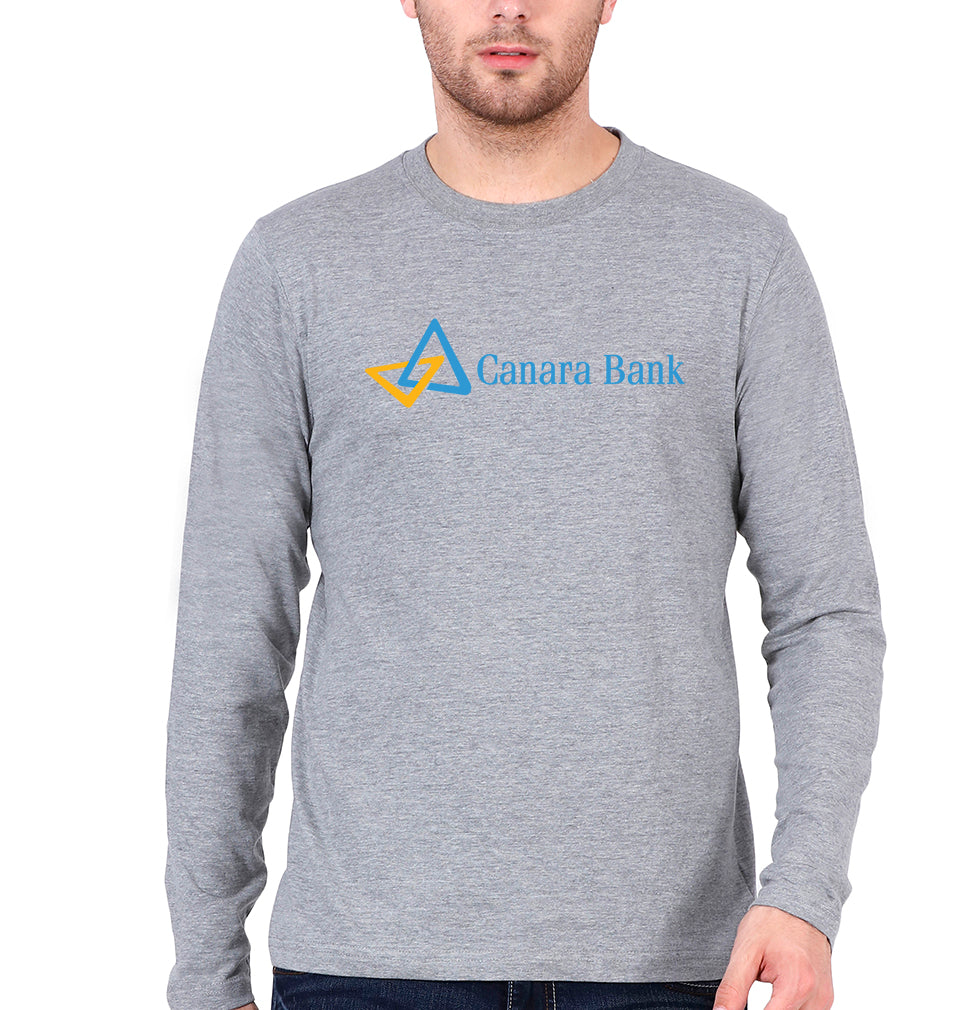 Canara Bank Full Sleeves T-Shirt for Men-Grey Melange-Ektarfa.online