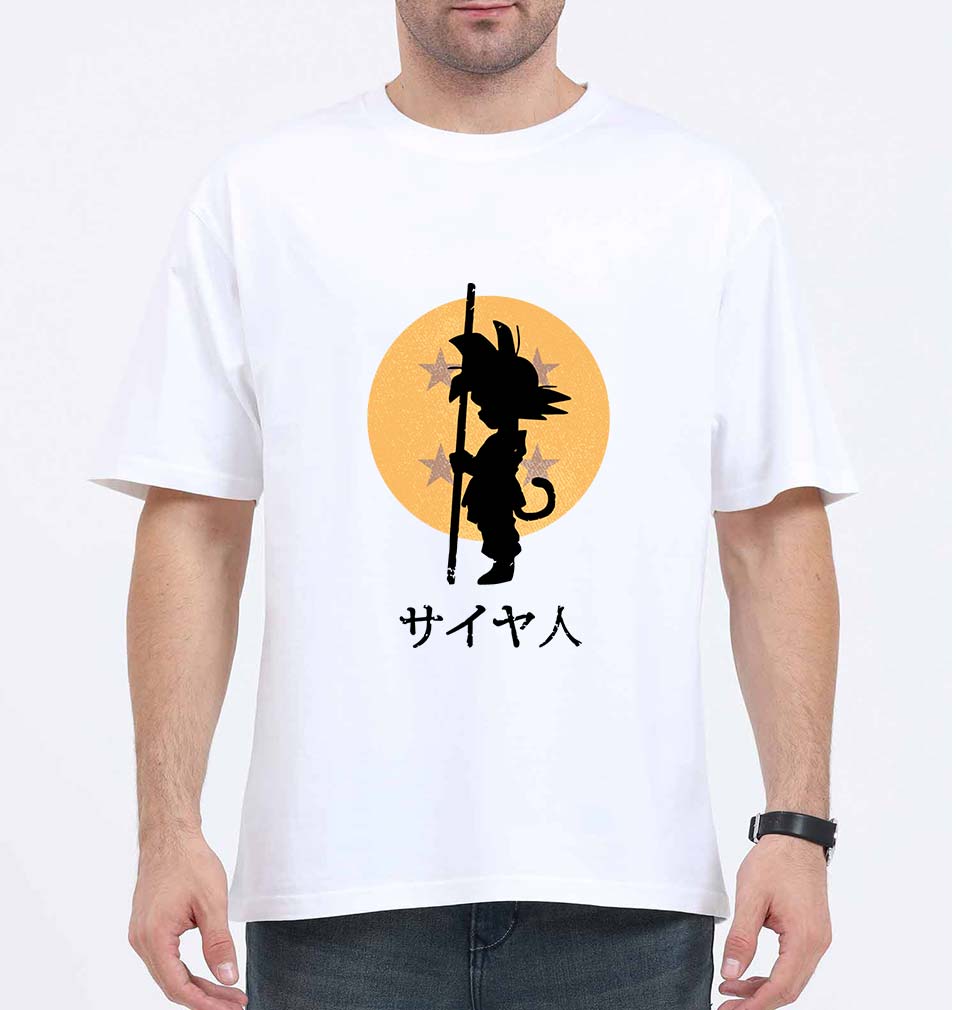 Dragon Ball Goku Oversized T-Shirt for Men-White-Ektarfa.online
