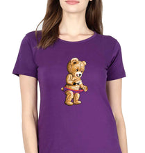 Load image into Gallery viewer, Domrebel Bear T-Shirt for Women-Purple-Ektarfa.online
