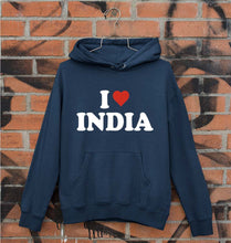 Load image into Gallery viewer, I Love India Unisex Hoodie for Men/Women-Navy Blue-Ektarfa.online
