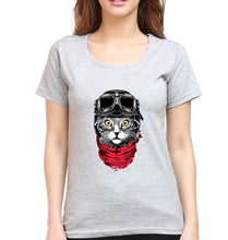 Load image into Gallery viewer, Cat T-Shirt for Women-Grey Melange-Ektarfa.online
