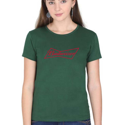 Budweiser T-Shirt for Women-Dark Green-Ektarfa.online