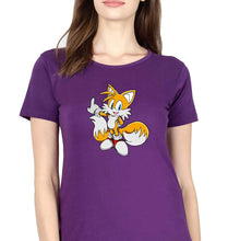 Load image into Gallery viewer, Tails Sonic T-Shirt for Women-Purple-Ektarfa.online
