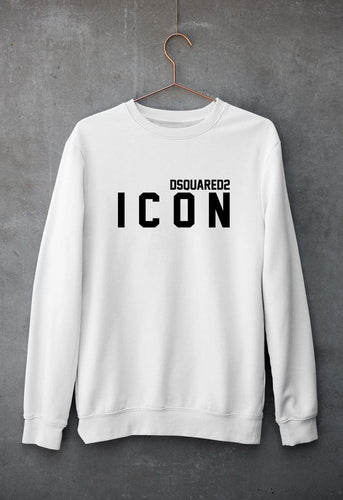DSQUARED - ICON Unisex Sweatshirt for Men/Women-White-Ektarfa.online