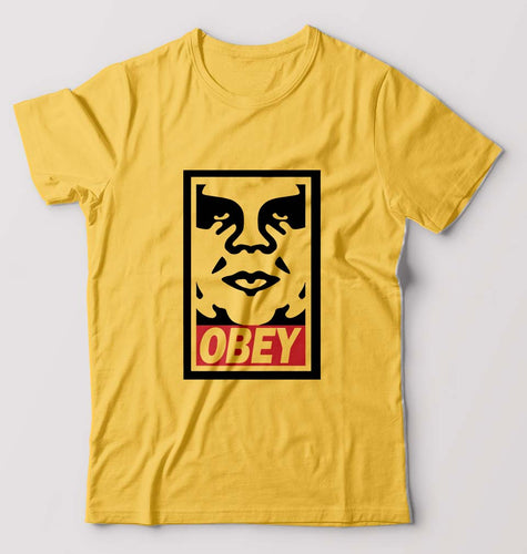 Obey T-Shirt for Men-Golden Yellow-Ektarfa.online