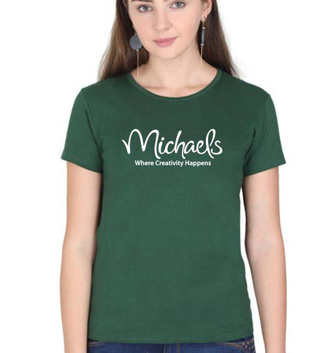 Michaels T-Shirt for Women-Dark Green-Ektarfa.online