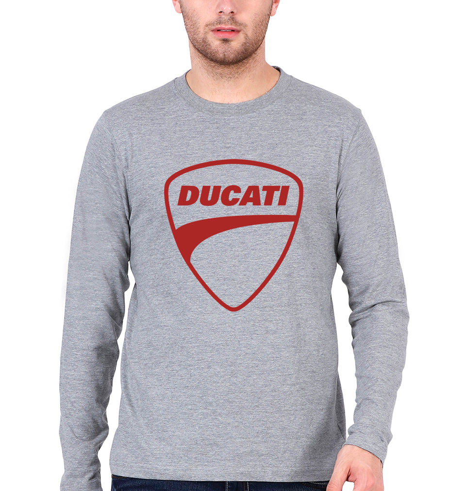 Ducati Full Sleeves T-Shirt for Men-Grey Melange-Ektarfa.online