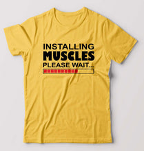 Load image into Gallery viewer, Gym T-Shirt for Men-Golden Yellow-Ektarfa.online
