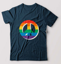 Load image into Gallery viewer, Peace Pride T-Shirt for Men-Petrol Blue-Ektarfa.online
