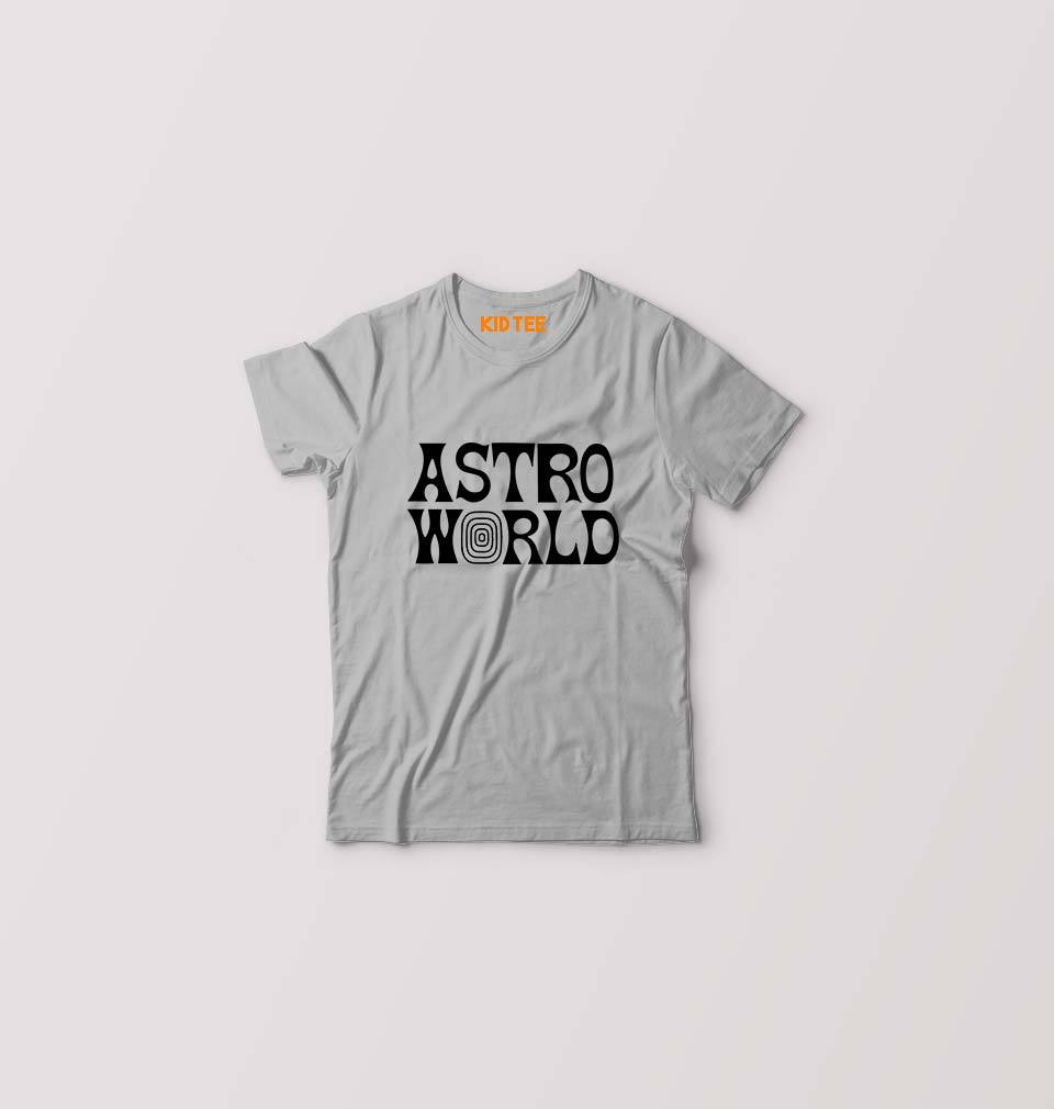 Astroworld Travis Scott Kids T-Shirt for Boy/Girl-Grey-Ektarfa.online