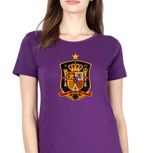 Load image into Gallery viewer, Spain Football T-Shirt for Women-Purple-Ektarfa.online
