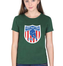Load image into Gallery viewer, Federal Hockey League T-Shirt for Women-Dark Green-Ektarfa.online
