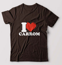 Load image into Gallery viewer, I Love Carrom T-Shirt for Men-Coffee Brown-Ektarfa.online
