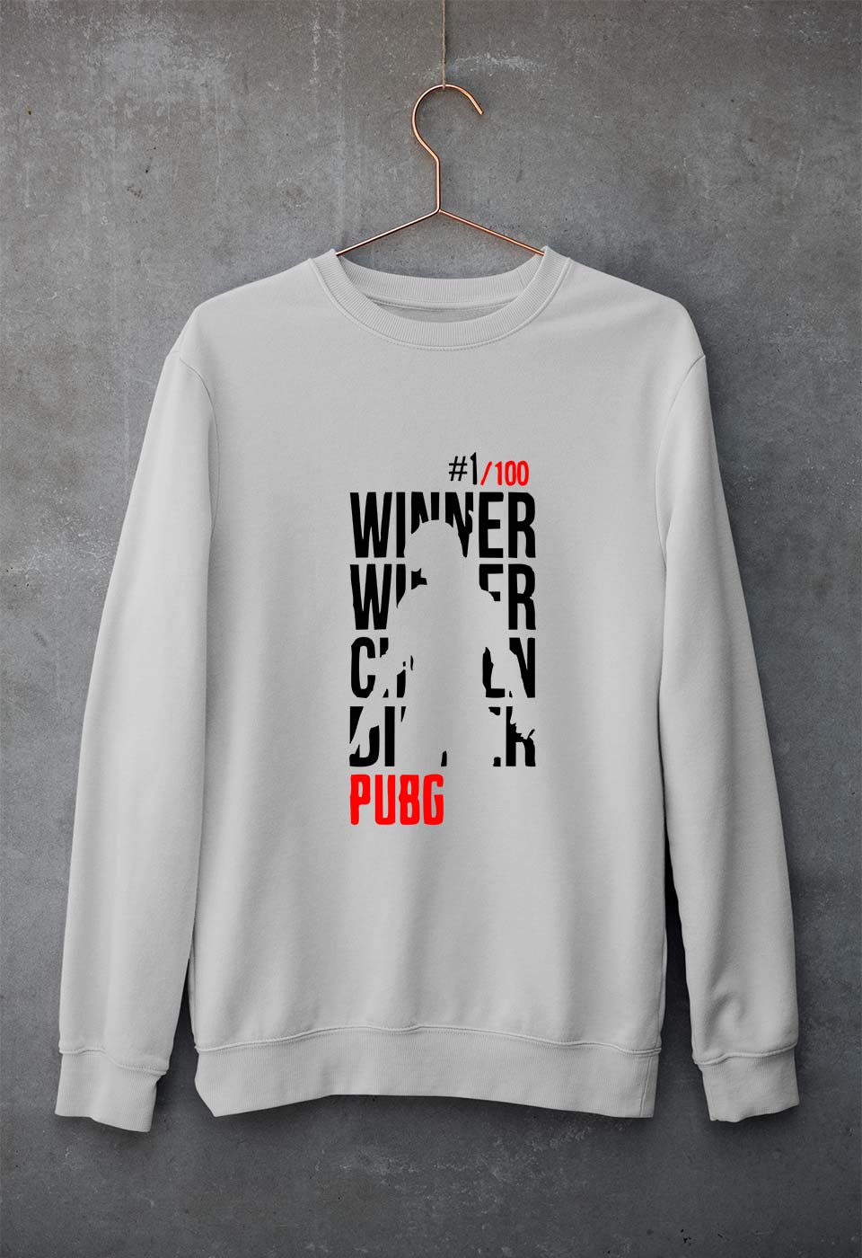 PUBG Winner Winner Chicken Dinner Unisex Sweatshirt for Men/Women-Grey Melange-Ektarfa.online