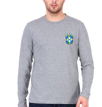 Load image into Gallery viewer, Brazil Football Full Sleeves T-Shirt for Men-Grey Melange-Ektarfa.online

