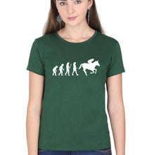Load image into Gallery viewer, Horse Riding T-Shirt for Women-Dark Green-Ektarfa.online
