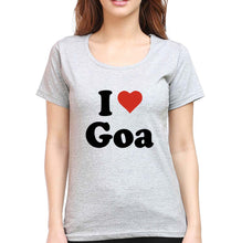 Load image into Gallery viewer, I Love Goa T-Shirt for Women-Grey Melange-Ektarfa.online

