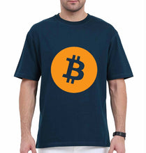 Load image into Gallery viewer, Cryptocurrency Bitcoin Oversized T-Shirt for Men-Petrol Blue-Ektarfa.online
