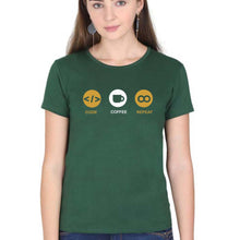 Load image into Gallery viewer, Coder T-Shirt for Women-Dark Green-Ektarfa.online
