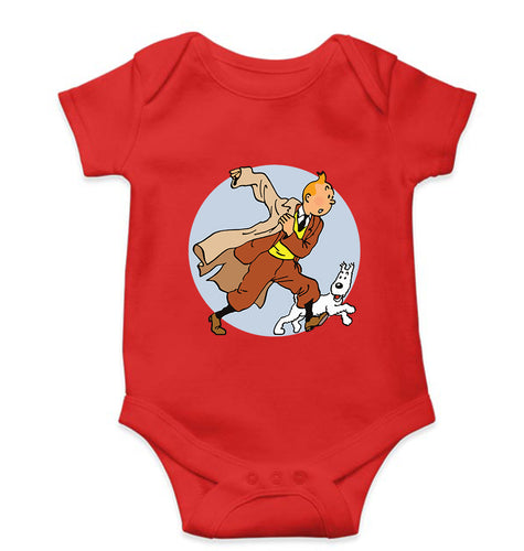 Tintin Kids Romper For Baby Boy/Girl-0-5 Months(18 Inches)-Red-Ektarfa.online