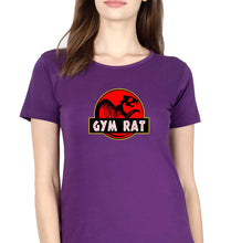 Load image into Gallery viewer, Gym Rat T-Shirt for Women-Purple-Ektarfa.online

