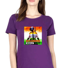 Load image into Gallery viewer, Battlegrounds Mobile India (BGMI) T-Shirt for Women-Purple-Ektarfa.online
