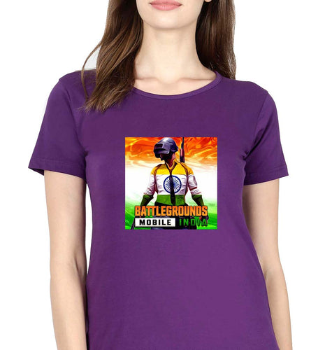 Battlegrounds Mobile India (BGMI) T-Shirt for Women-Purple-Ektarfa.online