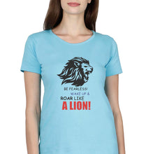 Load image into Gallery viewer, Lion T-Shirt for Women-Light Blue-Ektarfa.online
