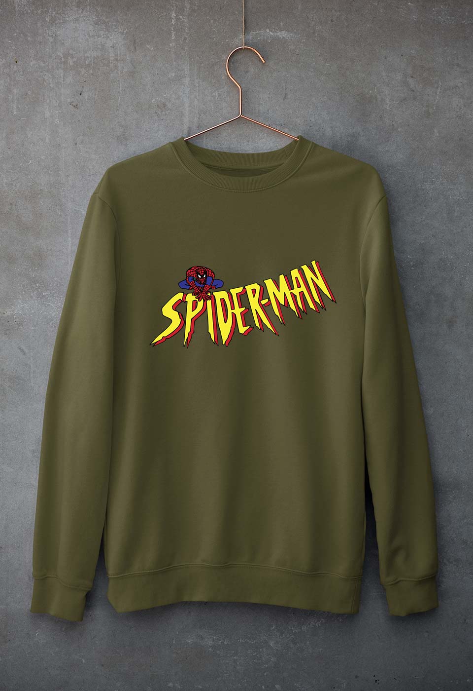 Spiderman Superhero Unisex Sweatshirt for Men/Women-Olive Green-Ektarfa.online