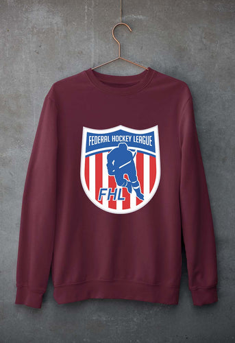 Federal Hockey League Unisex Sweatshirt for Men/Women-Maroon-Ektarfa.online